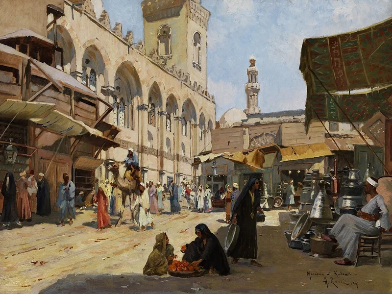 1858-Alberto Rossi - Mercato arabo a Kaloun
